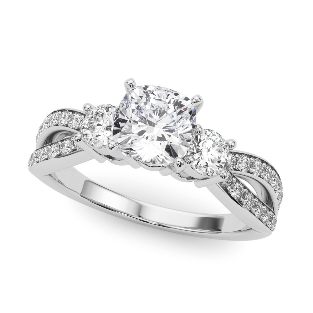 4 Prong Set Natural Diamond  Engagement Ring