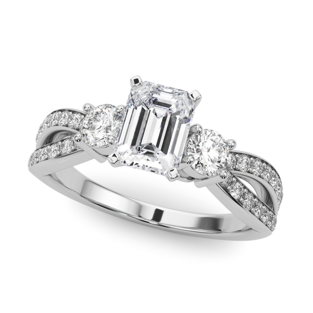 4 Prong Set Natural Diamond  Engagement Ring