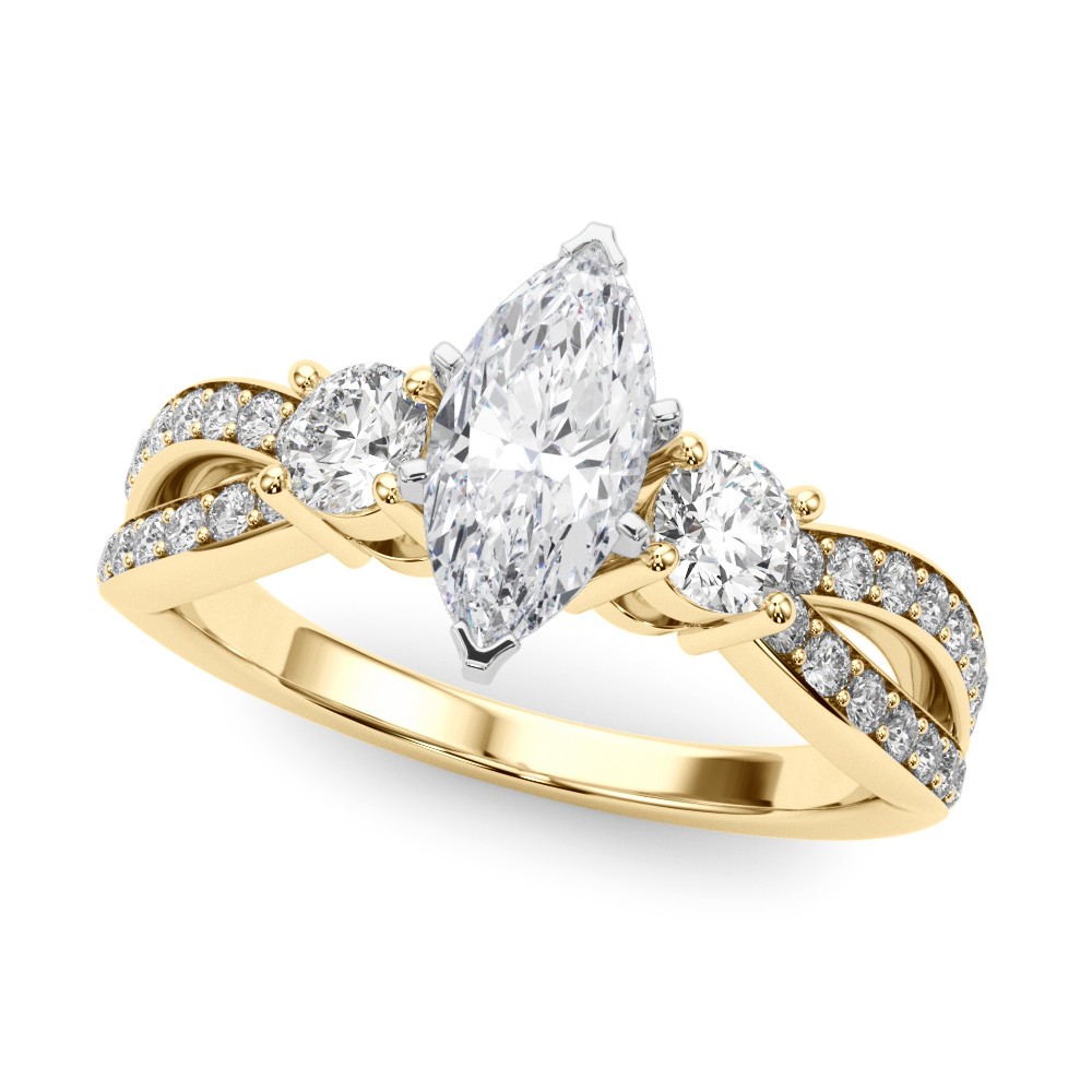 6 Prong Set Natural Diamond  Engagement Ring