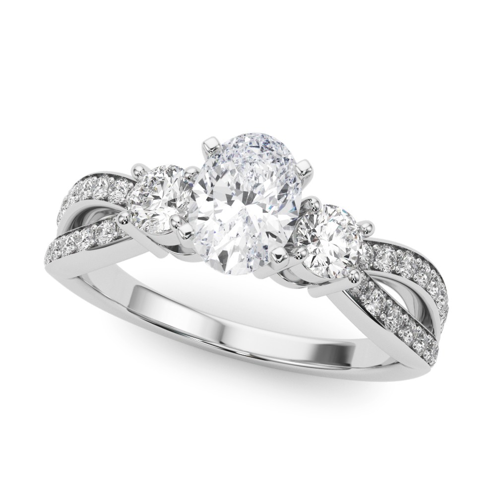 4 Prong Set Natural Diamond  Engagement Ring