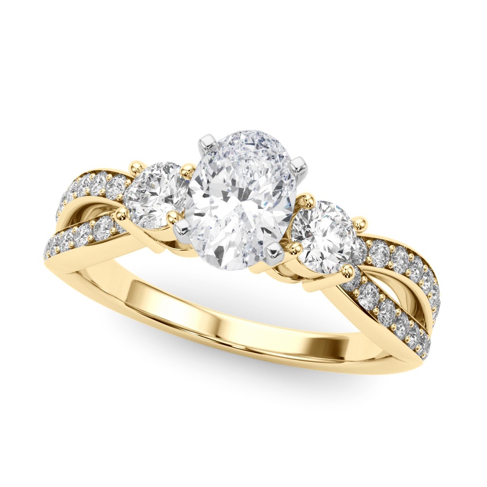 4 Prong Set Natural Diamond  Engagement Ring