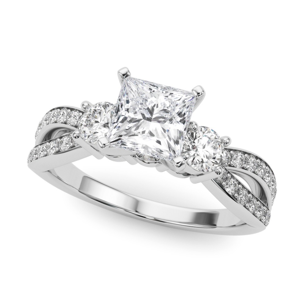 4 Prong Set Natural Diamond  Engagement Ring