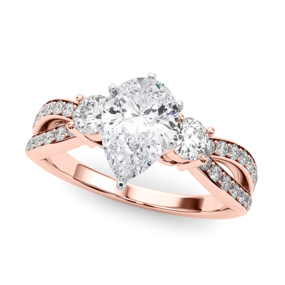 6 Prong Set Natural Diamond  Engagement Ring