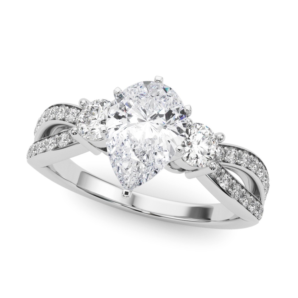 6 Prong Set Natural Diamond  Engagement Ring