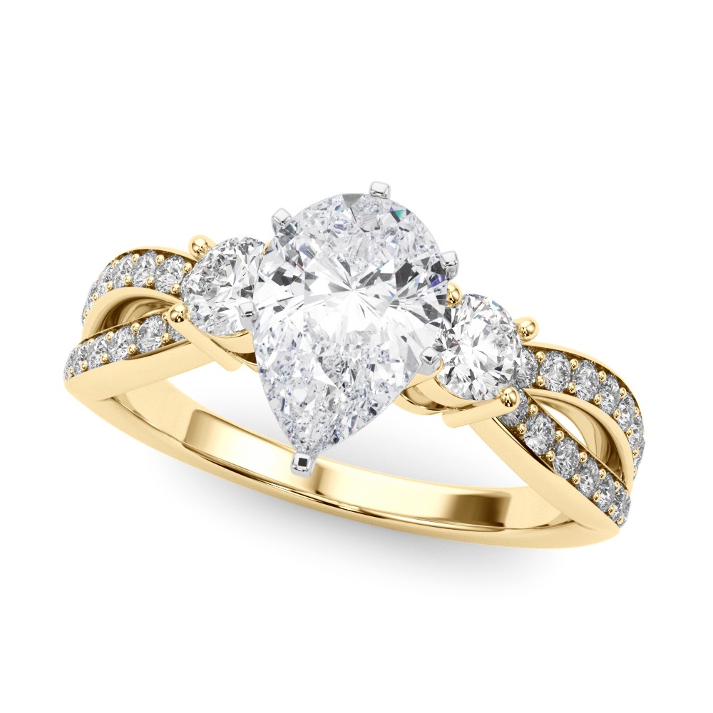 6 Prong Set Natural Diamond  Engagement Ring
