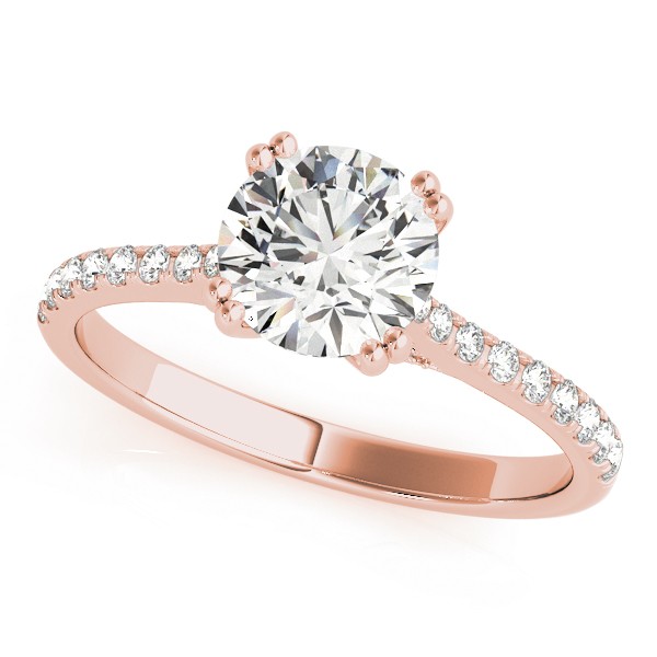Rose Natural Diamond 4 Prong  Engagement Ring