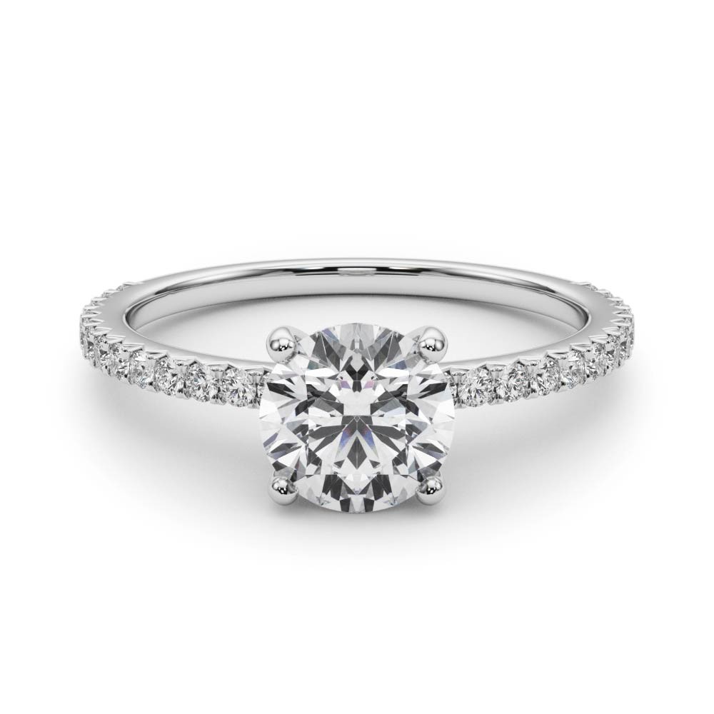 4 Prong Natural Diamond  Engagement Ring