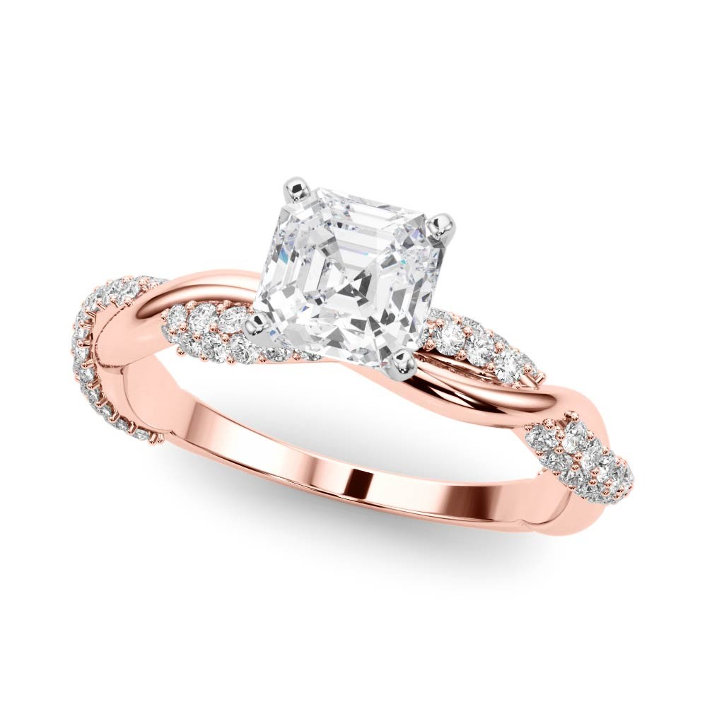 Zophia Lab-Created Diamond 4 Prong Setting  Engagement Ring