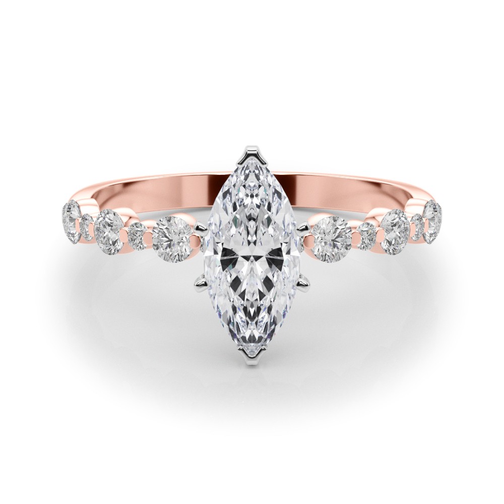 6 Prong Natural Diamond  Engagement Ring