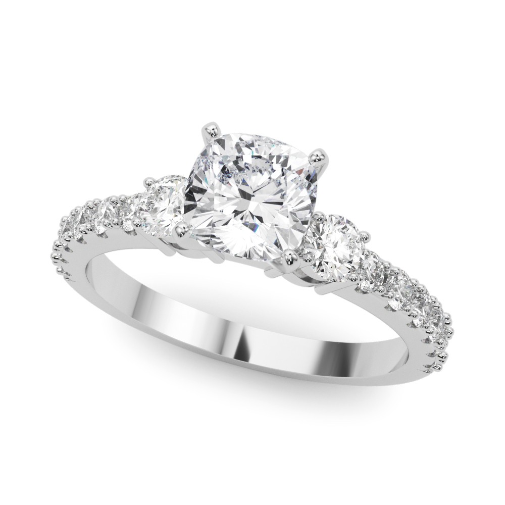 4 Prong Set Lab-Created Diamond  Engagement Ring