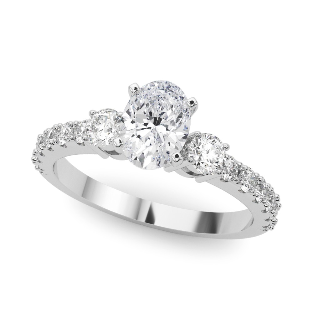 4 Prong Set Lab-Created Diamond  Engagement Ring