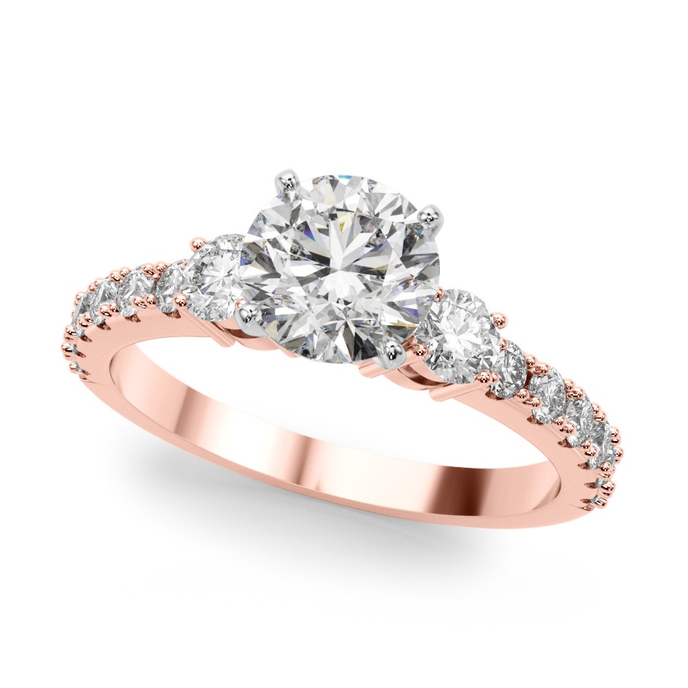 Yenna Lab-Created Diamond 4 Prong Set  Engagement Ring