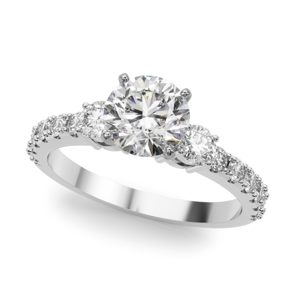 4 Prong Set Lab-Created Diamond  Engagement Ring