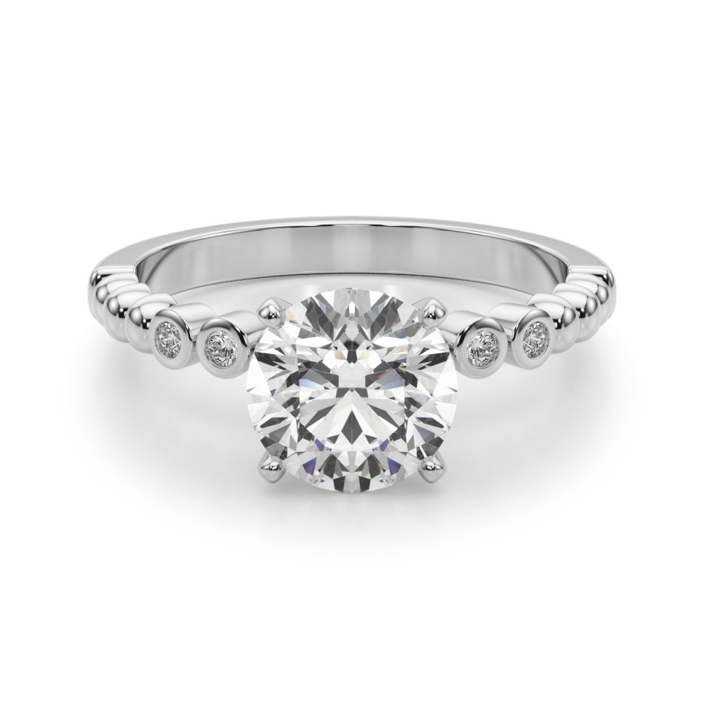 4 Prong Natural Diamond  Engagement Ring