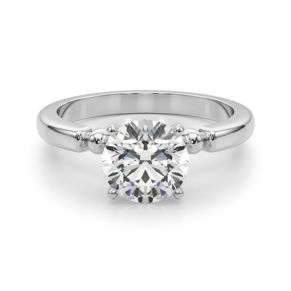 4 Prong Natural Diamond  Engagement Ring