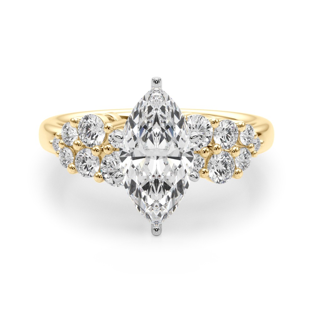Steno Natural Diamond 6 Prong  Engagement Ring