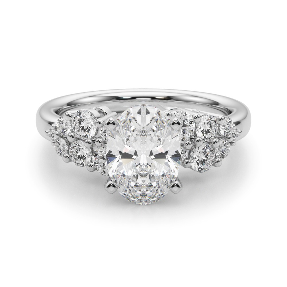 Steno Natural Diamond 4 Prong  Engagement Ring