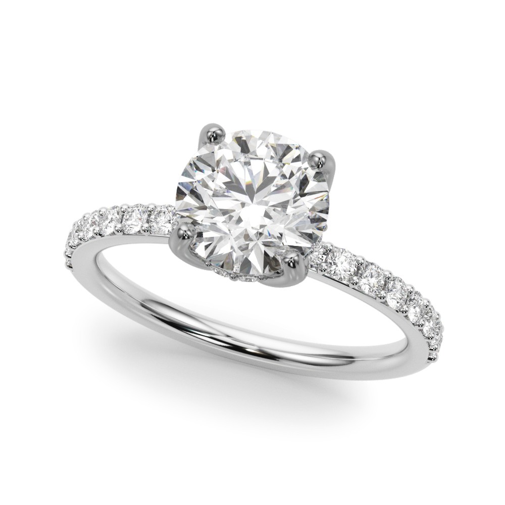 4 Prong Set Lab-Created Diamond  Engagement Ring