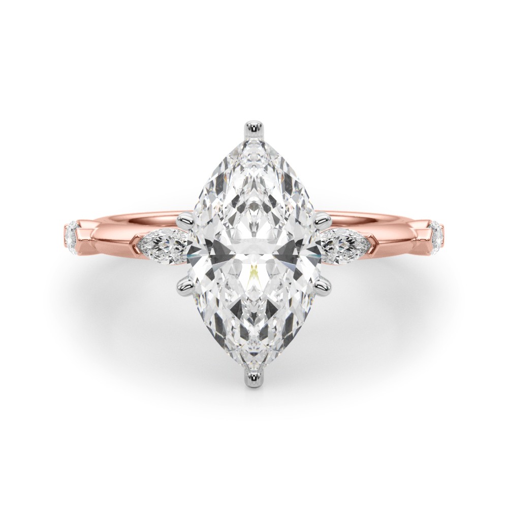 Stevlina Natural Diamond 6 Prong  Engagement Ring