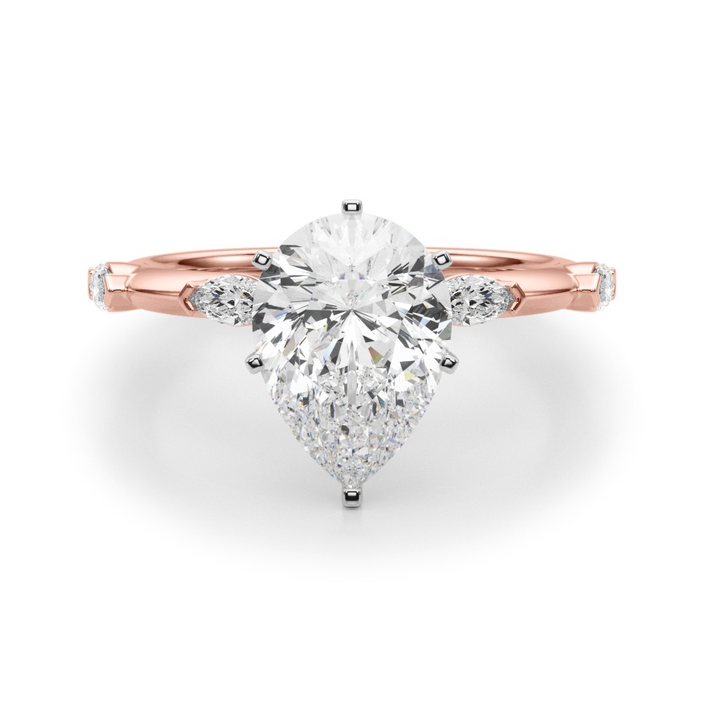 Stevlina Natural Diamond 6 Prong  Engagement Ring