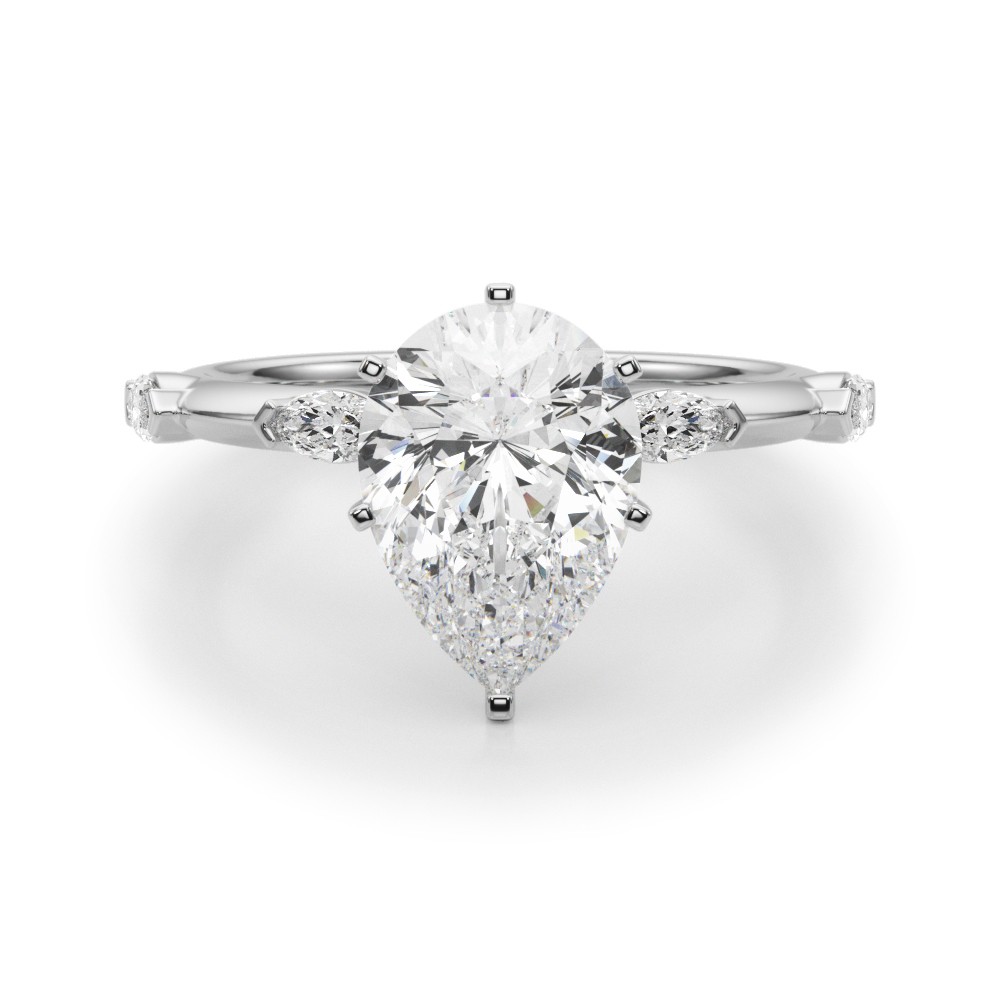 Stevlina Natural Diamond 6 Prong  Engagement Ring