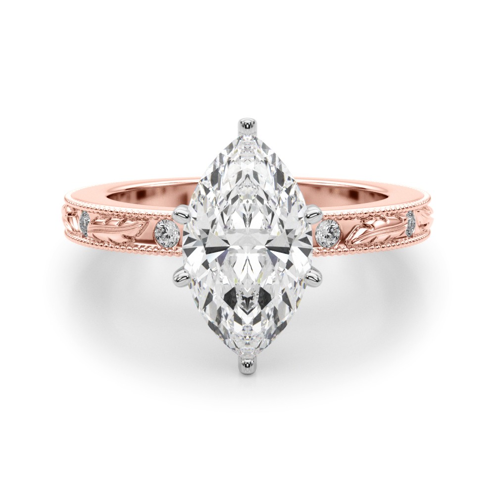 Stevlin Natural Diamond 6 Prong  Engagement Ring