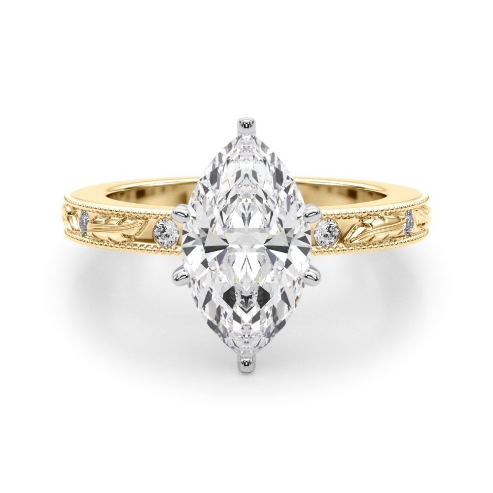 Stevlin Natural Diamond 6 Prong  Engagement Ring