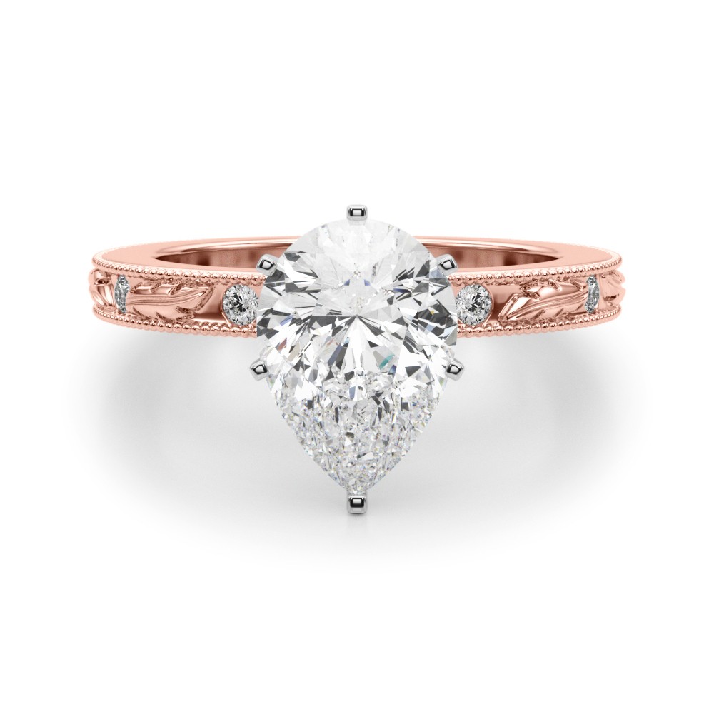 Stevlin Natural Diamond 6 Prong  Engagement Ring