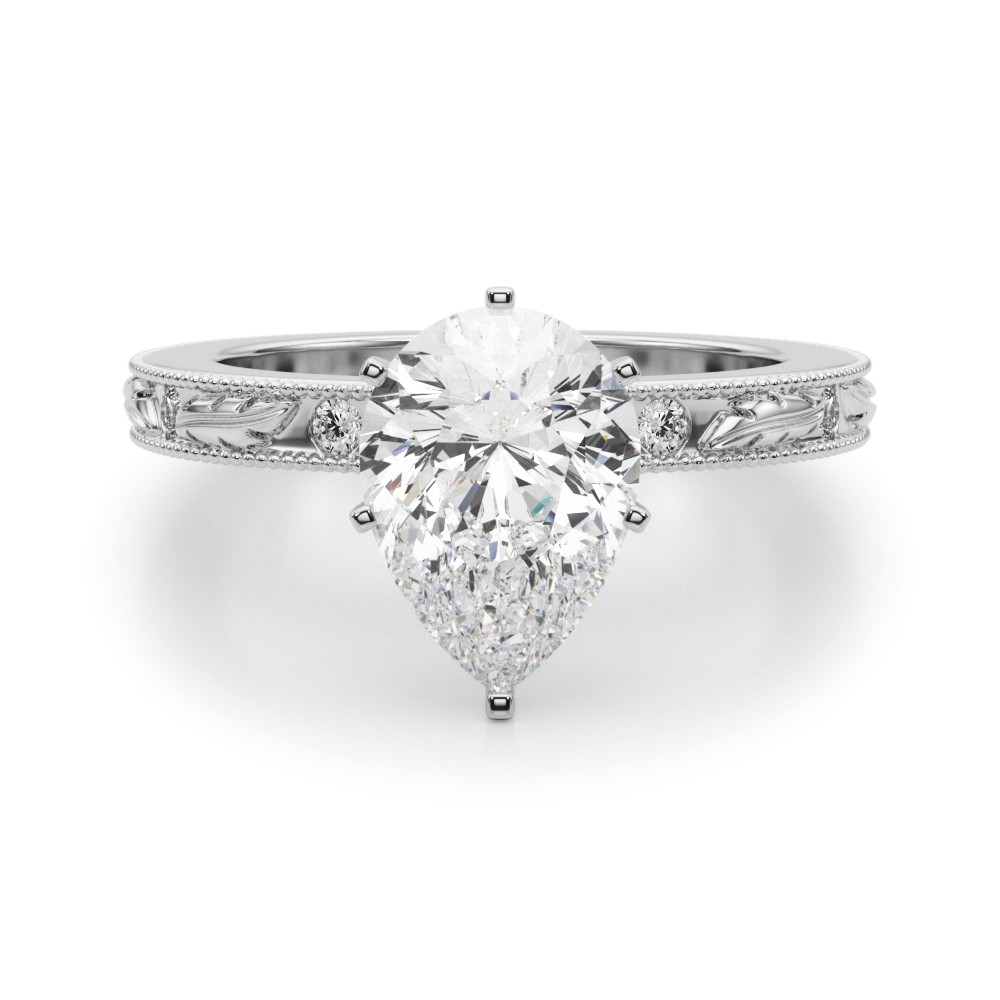 Stevlin Natural Diamond 6 Prong  Engagement Ring