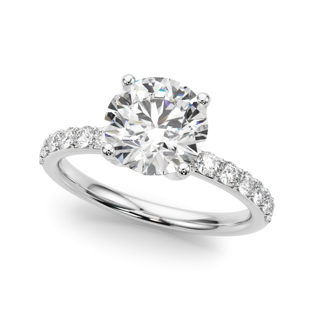 4 Prong Set Lab-Created Diamond  Engagement Ring