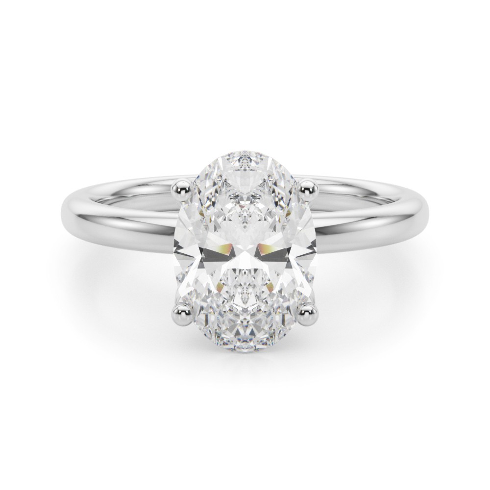 4 Prong Natural Diamond  Engagement Ring