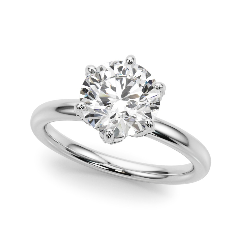 4 Prong Set Lab-Created Diamond  Engagement Ring