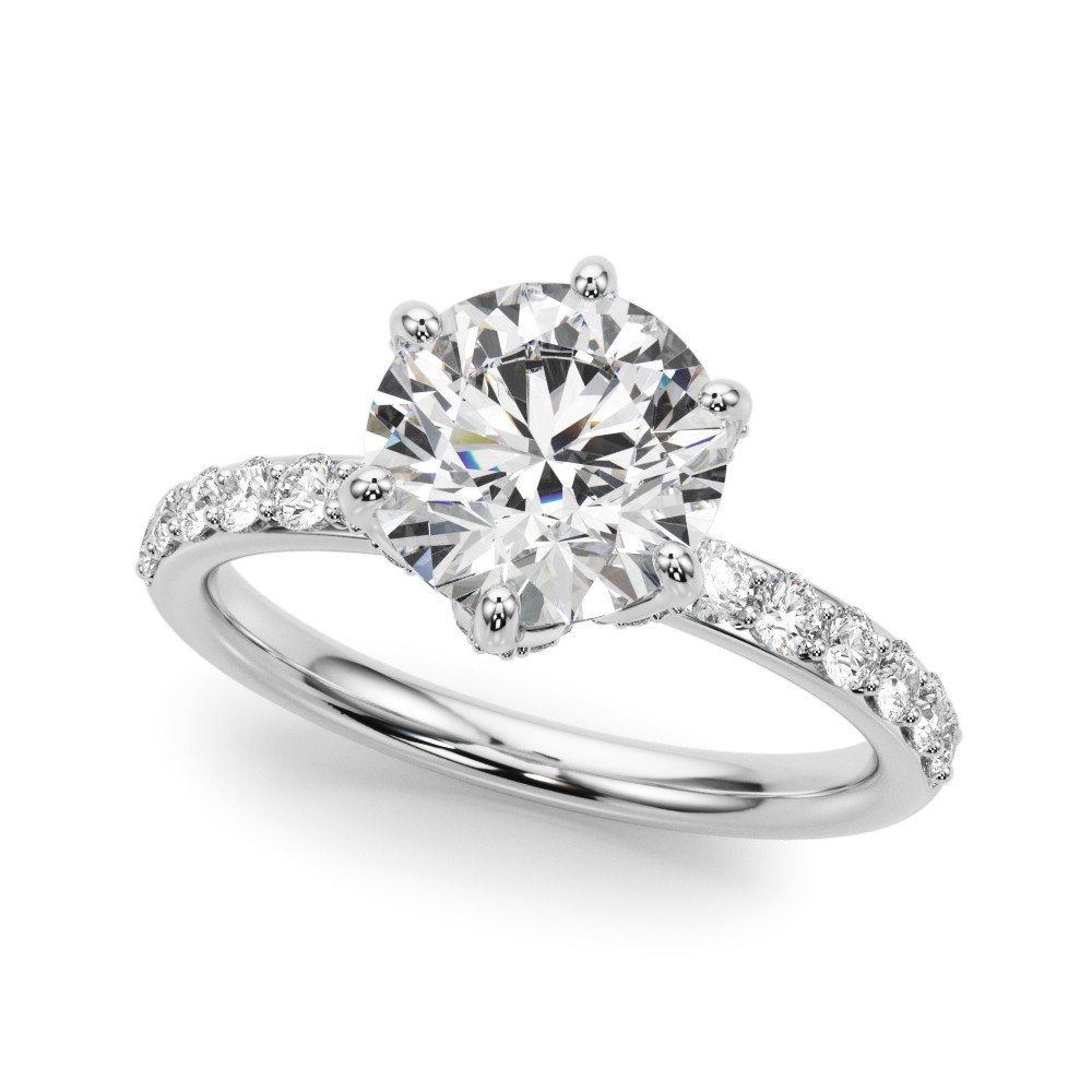 4 Prong Set Lab-Created Diamond  Engagement Ring