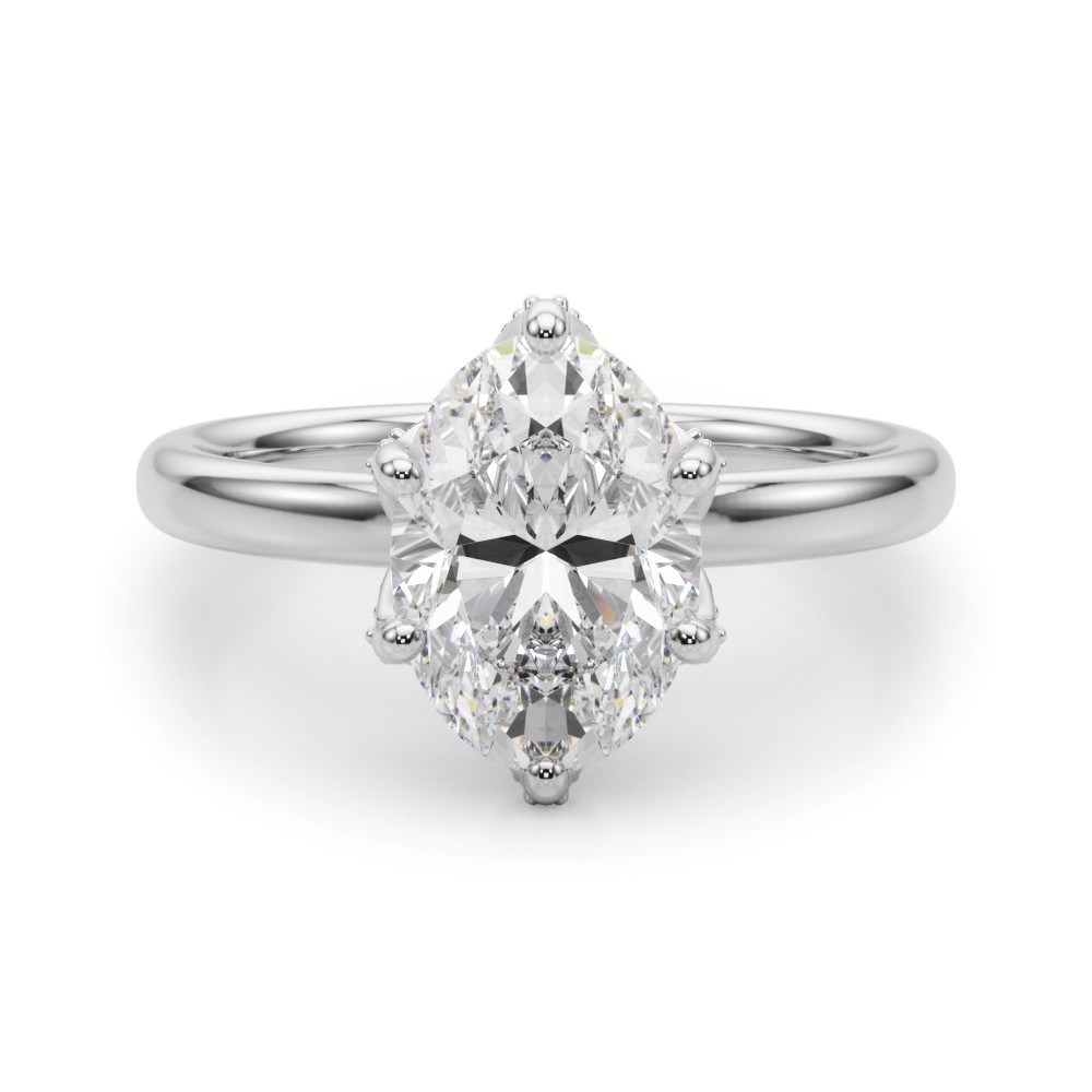 6 Prong Natural Diamond  Engagement Ring