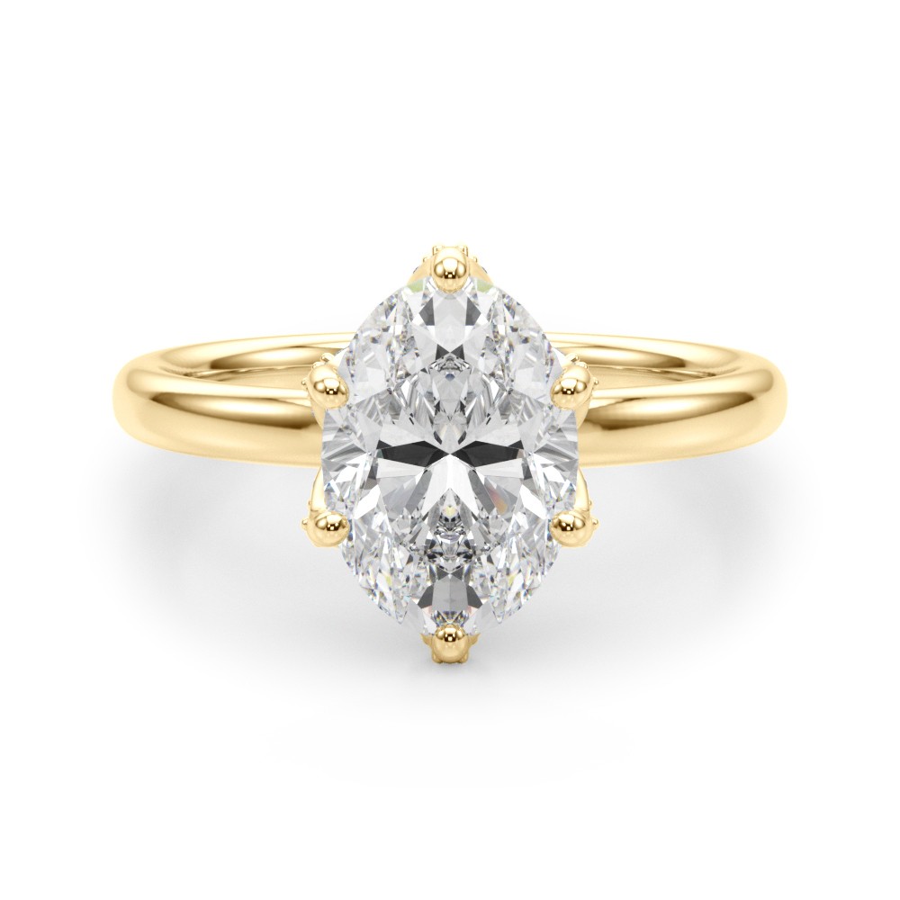 6 Prong Natural Diamond  Engagement Ring