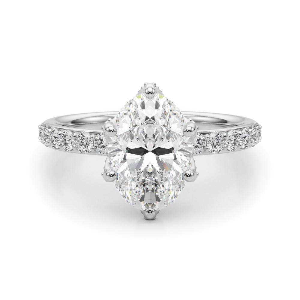 6 Prong Natural Diamond  Engagement Ring