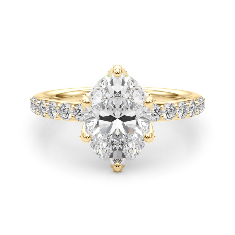 6 Prong Natural Diamond  Engagement Ring