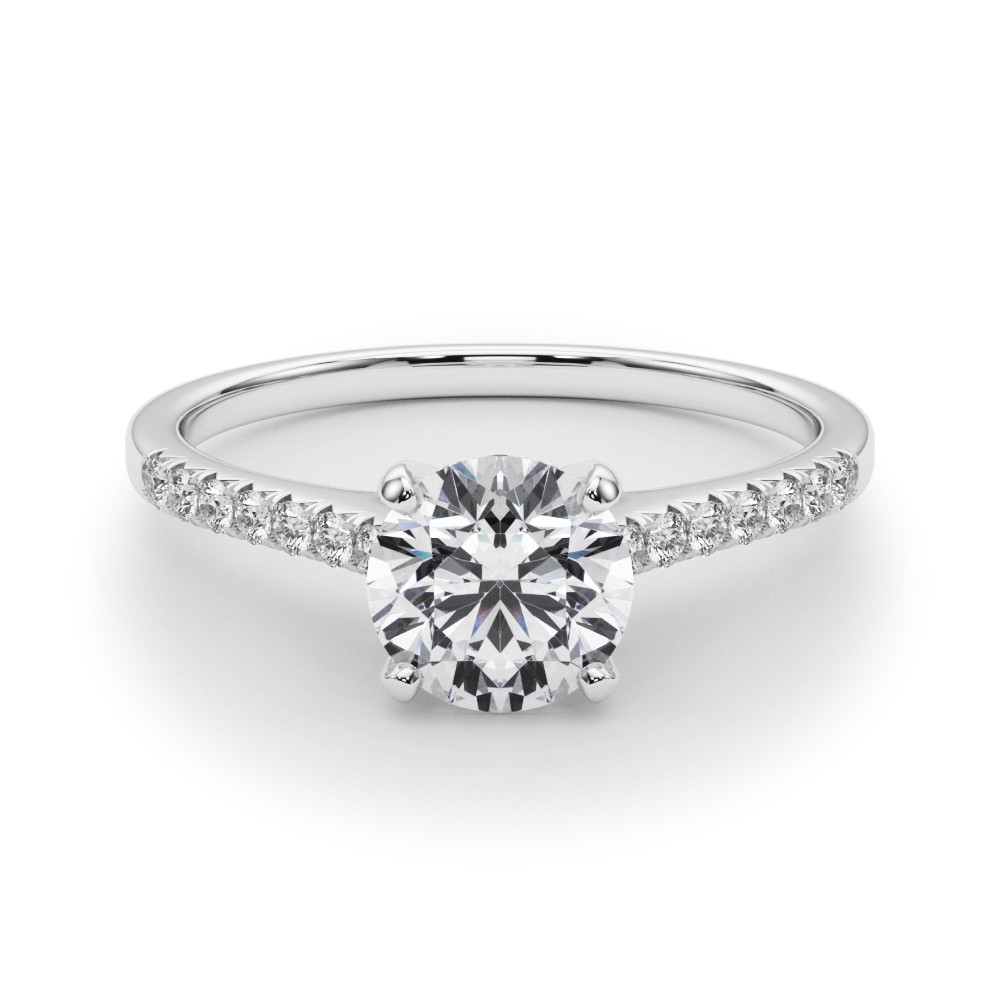 4 Prong Natural Diamond  Engagement Ring
