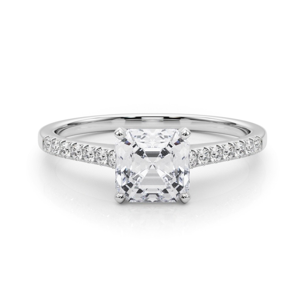 4 Prong Natural Diamond  Engagement Ring