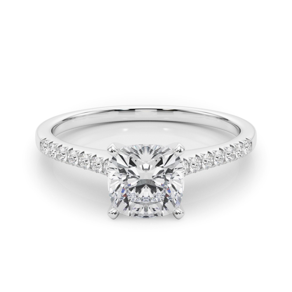 4 Prong Natural Diamond  Engagement Ring