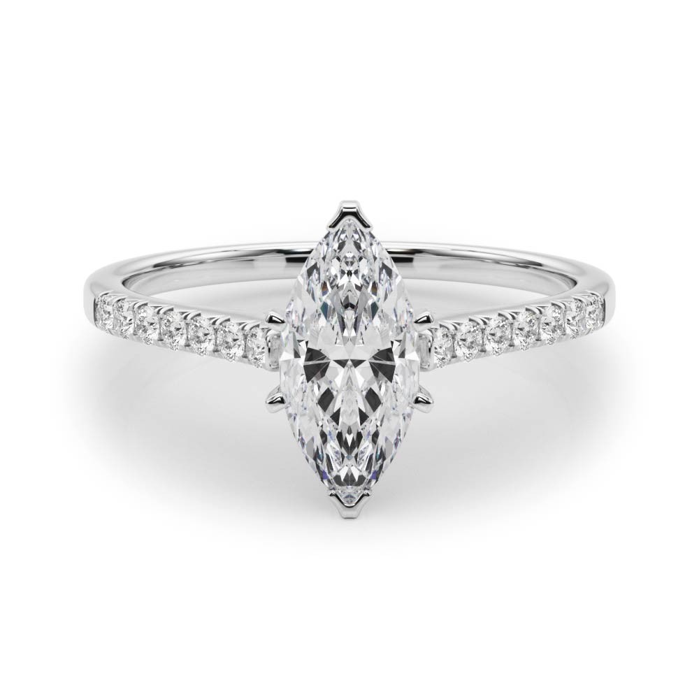 6 Prong Natural Diamond  Engagement Ring