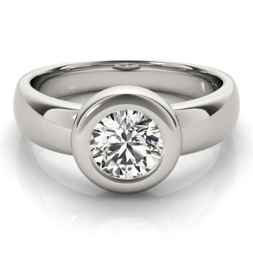 Bezel Natural  Diamond Ring