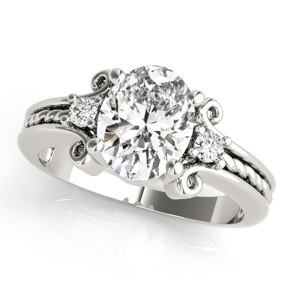 4 Prong Set Natural Diamond  Engagement Ring