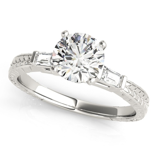 4 Prong Set Natural Diamond  Engagement Ring