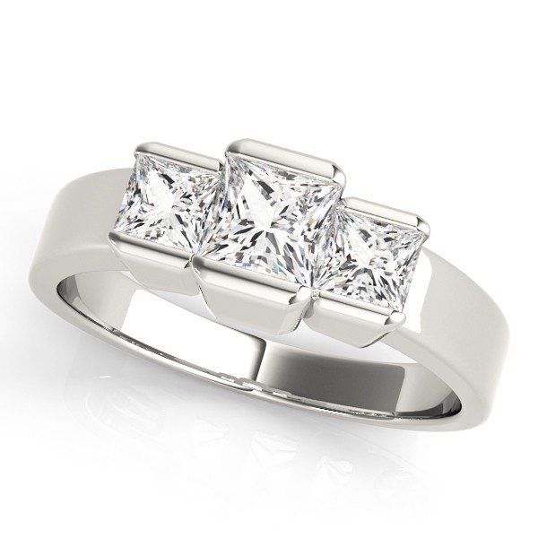 Channel Set Natural Diamond  Engagement Ring
