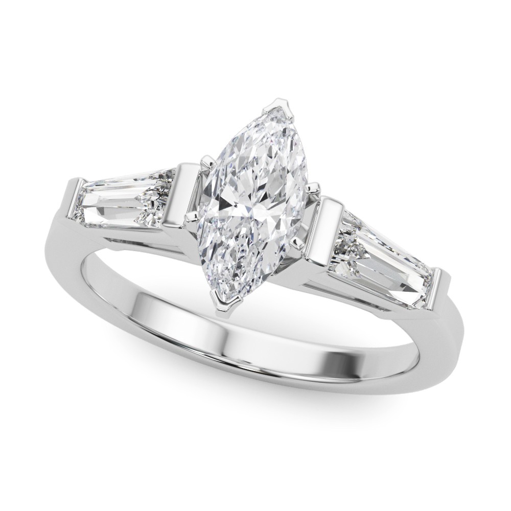 6 Prong Set Natural Diamond  Engagement Ring