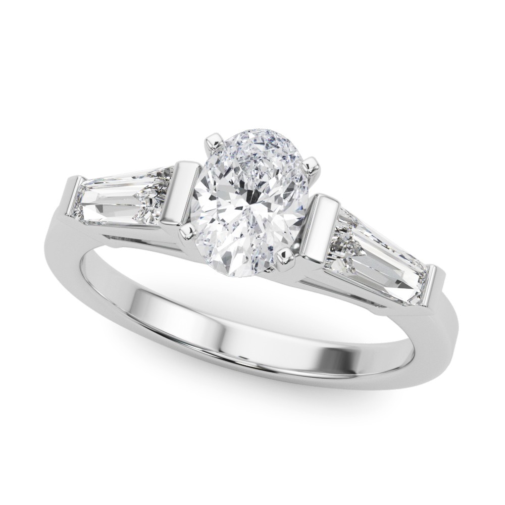 4 Prong Set Natural Diamond  Engagement Ring