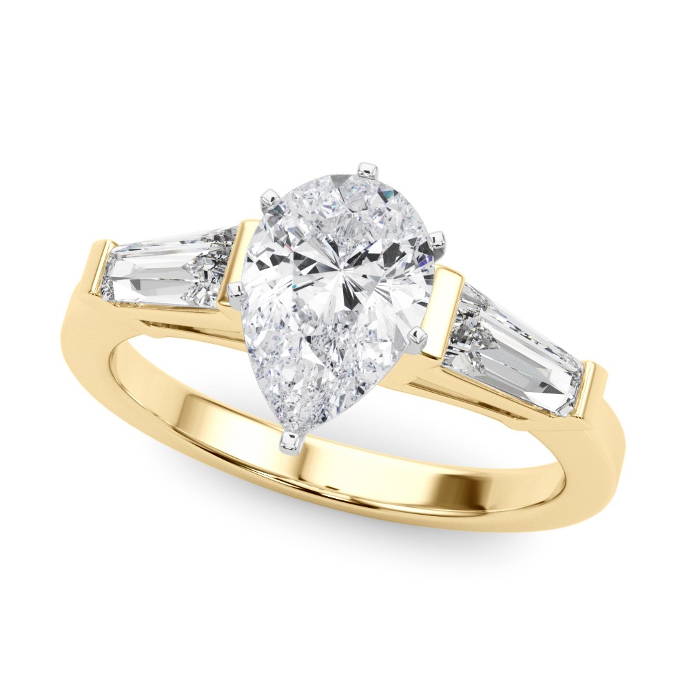 6 Prong Set Natural Diamond  Engagement Ring
