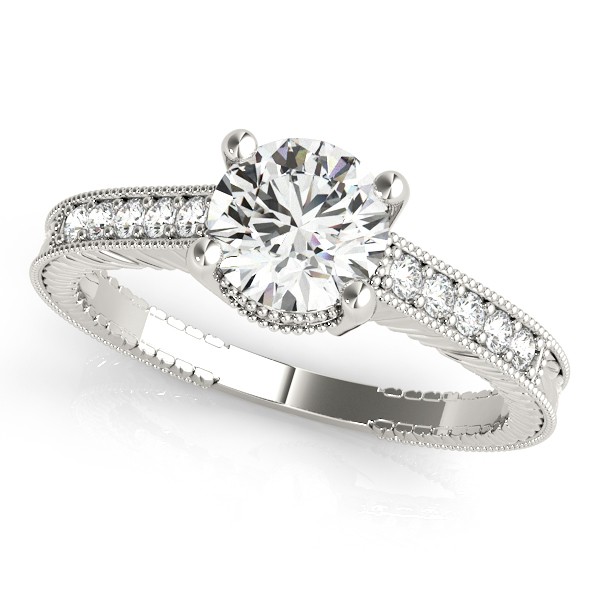 4 Prong Natural Diamond  Engagement Ring