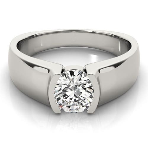 Half Bezel Natural  Diamond Ring